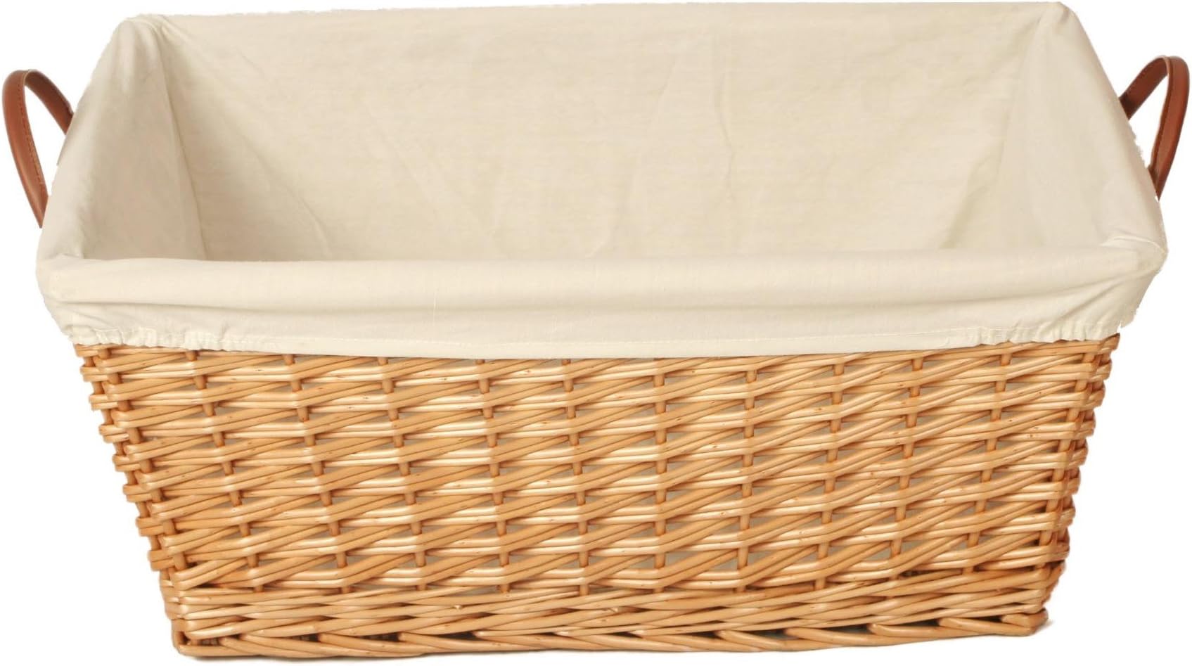 Wicker Rectangle Washing Ironing Basket Lined