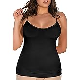 VELISDE Women Plus Size Shapewear Tank Top Compression Tank Tummy Control Scoop Neck Camisole Tops Seamless Cami Tops