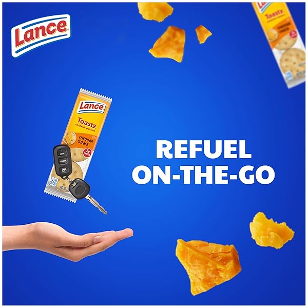 LANCE SANDWICH CRACKERS, TOASTY CHEDDAR, 10 INDIVIDUALLY WRAPPED PACKS, 6 SANDWICHES EACH