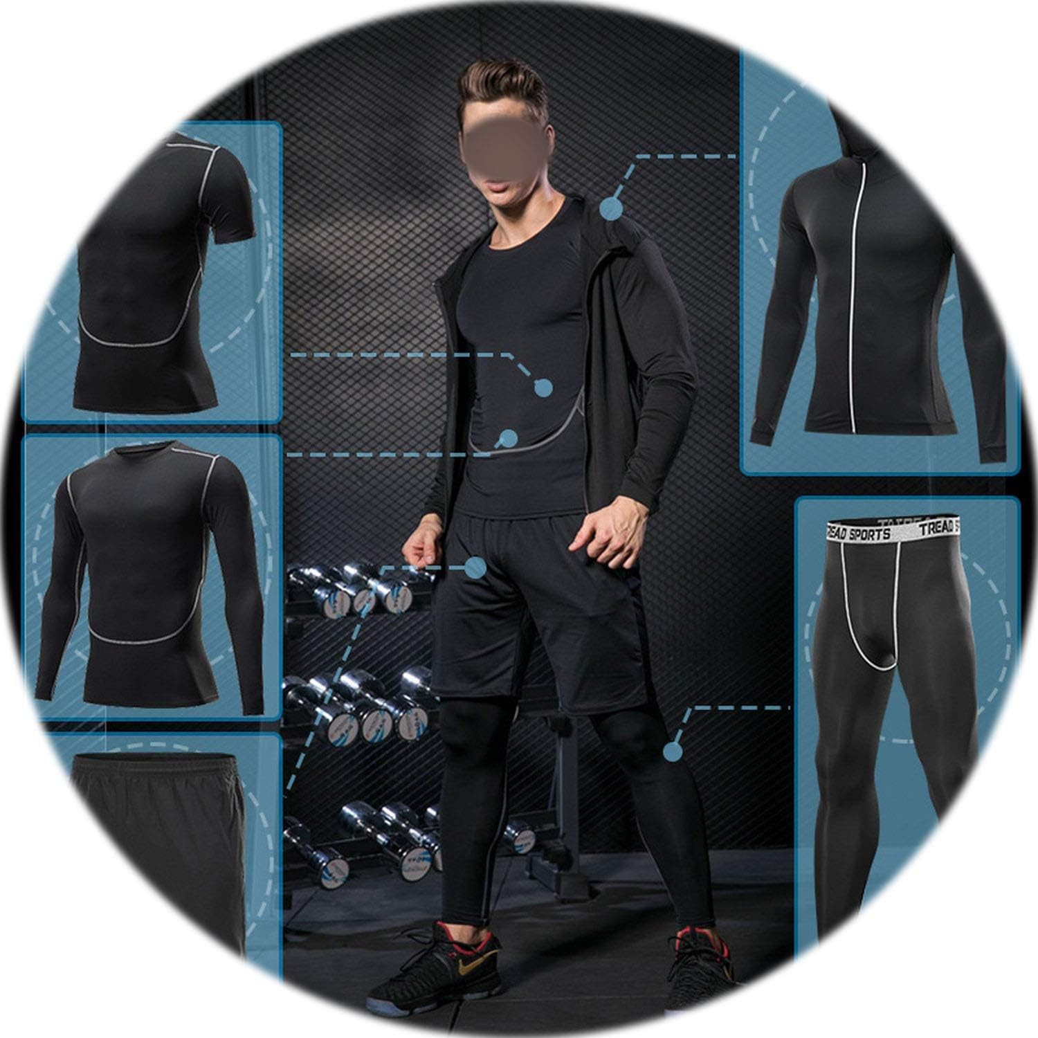Men Running Sets Fitness Jogging Suits Compression Sportswear Workout Clothes Sport Set