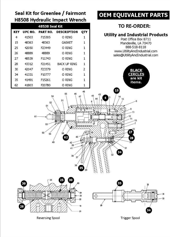 Greenlee - Seal Kit, Hydraulic Tools (48538G)