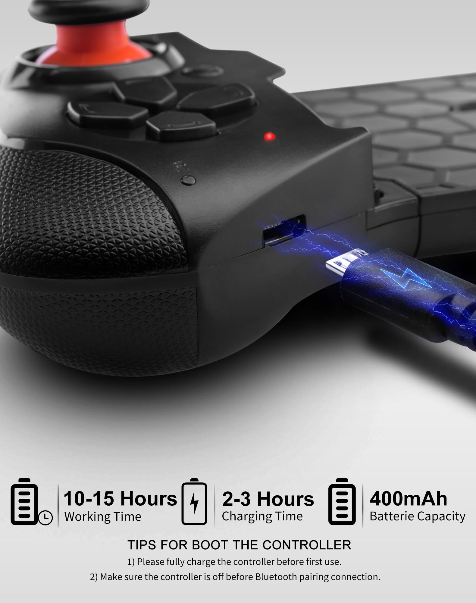 Joso Mobile Game Controller for iPhone, Android, PC, Steam, Direct Play, 15 Hours Playtime, Phone Controller Gamepad Joystick for iPhone 14 13 12 Pro Max, Galaxy S23 S22 Ultra, iPad, Tablet, MFi Games