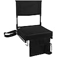 JST GAMEZ Stadium Seat with Back Support Bleacher Chair with Back and Cushion High Back Includes Shoulder Strap and Cup Holder