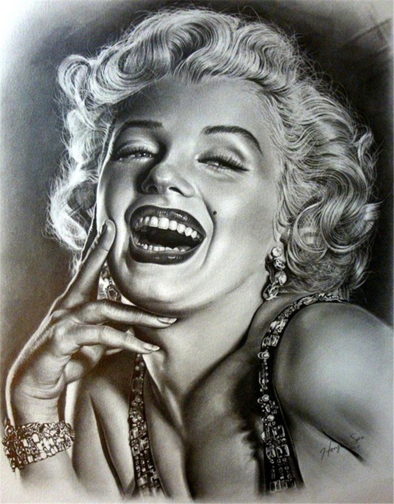 Paint by Numbers Kit DIY Oil Painting Kit for Kids and Adults - Marilyn Monroe 16"x20" (Framed)