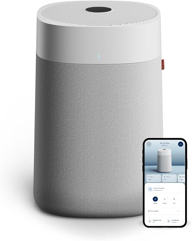 Blue Pure 211i Max Purificatore d'aria per ambienti grandi fino a 141 m² – Intelligente, silenzioso, tecnologia HEPASilent, rimuove allergeni, peli di animali domestici, fumo