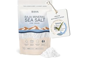 BAHA SEA SALT BAHA - Baja Mineral Sea Salt | Fine Grain Baha Mineral Gold Salt from Sea of Cortez | Low Sodium & Mineral | For Cooking, Plating and Hydration | Traceable Origins | 1 Lb. Bag