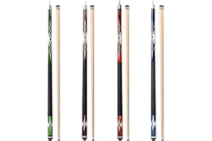 GSE Games & Sports Expert 58" 2-Piece Canadian Maple Hardwood Billiard Pool Cue Sticks for Men/Women, House or Commercial/Bar Use (Several Colors, Weight 18oz, 19oz, 20oz, 21oz Available)