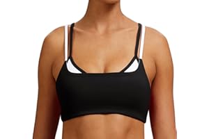 FEOYA Women's Workout Sports Bras Contrast Takes Two Bra Seamless Molded Cup Running Yoga Crop Tank