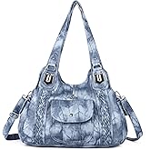 Angel Kiss Purses and Handbags for Women Washed Vegan Leather Crossbody Hobo Satchel Shoulder Tote Purse
