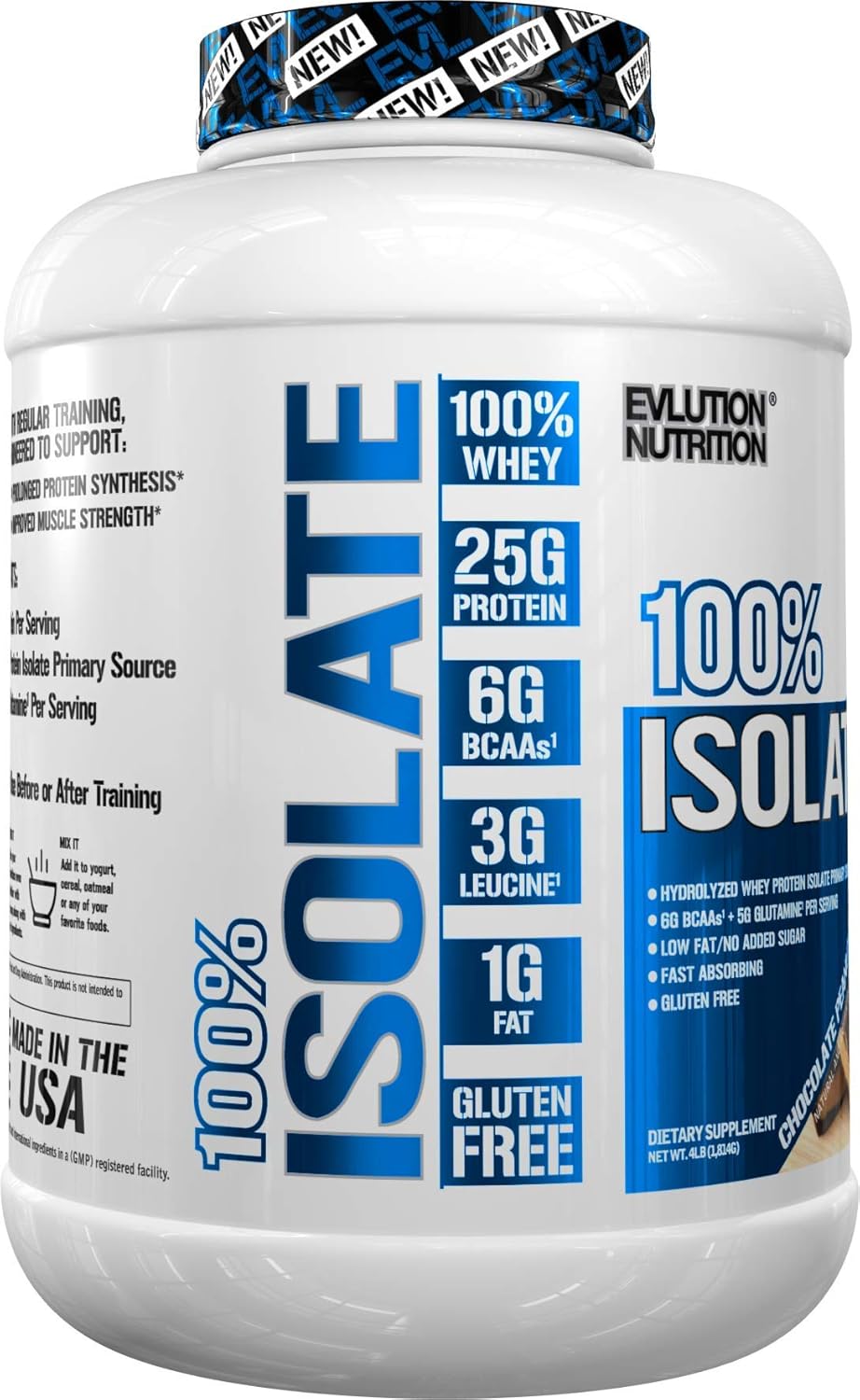 Evlution Nutrition 100 Isolate, Whey Isolate Protein Powder, 25 G of