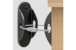 UTOOK Furniture Anchors for Baby Proofing, Anti Tip Furniture Anchor Securing 420lbs Tension Earthquake Resistant Metal Furniture Wall Anchor Prevent Baby Pet from Falling Furniture（8 Pack，Black）