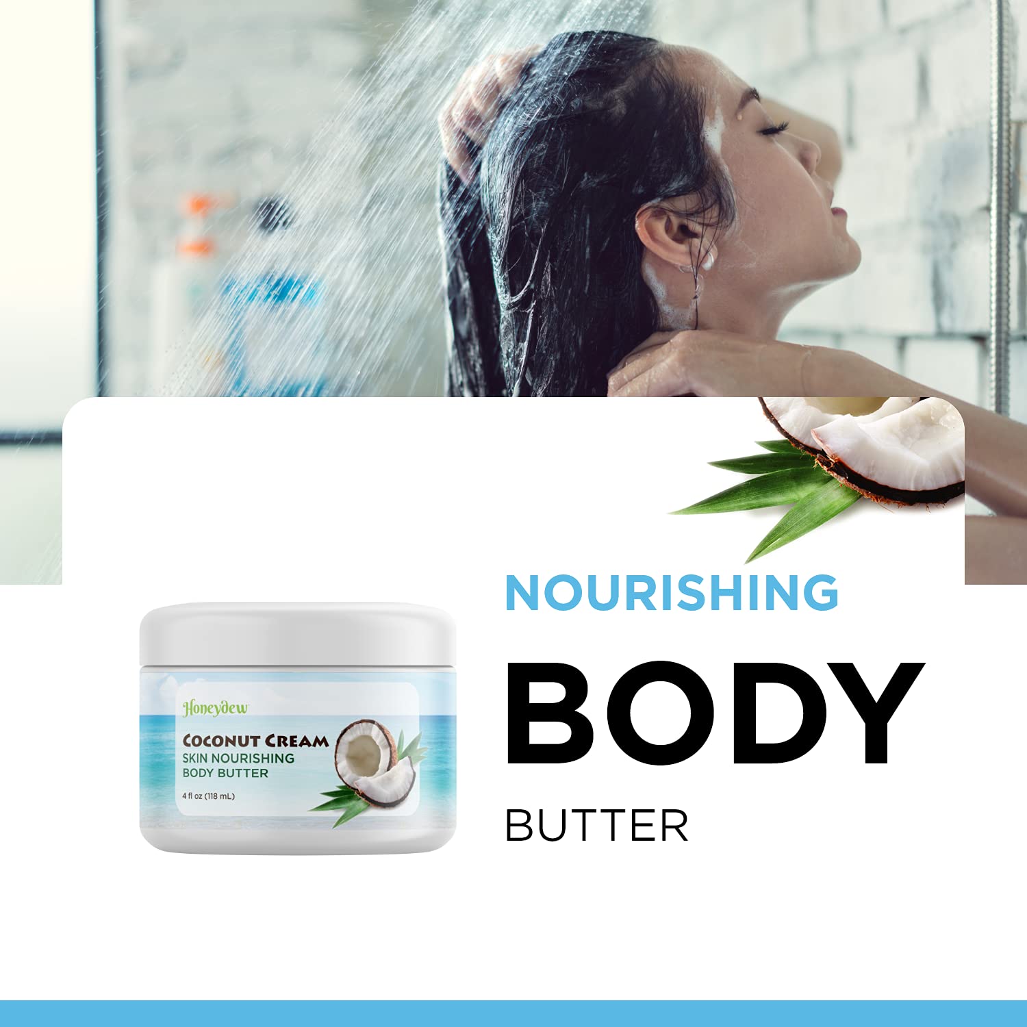 Deep Moisturizing Fragrance Free Lotion - Silicone Free Coconut Body Butter for Women and Mens Very Dry Skin with Silky Smooth Shea Cocoa and Kokum Butters - Unscented Body Lotion for Dry Skin Relief