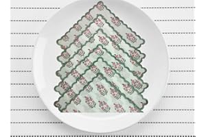 Ridhi Pink and White 100% Pure Cotton Farmhouse Wedding Cloth Napkins for Halloween, Thanksgiving, Holiday Daily Wedding uses Napkins (6-9"x9" Cocktail Napkin)