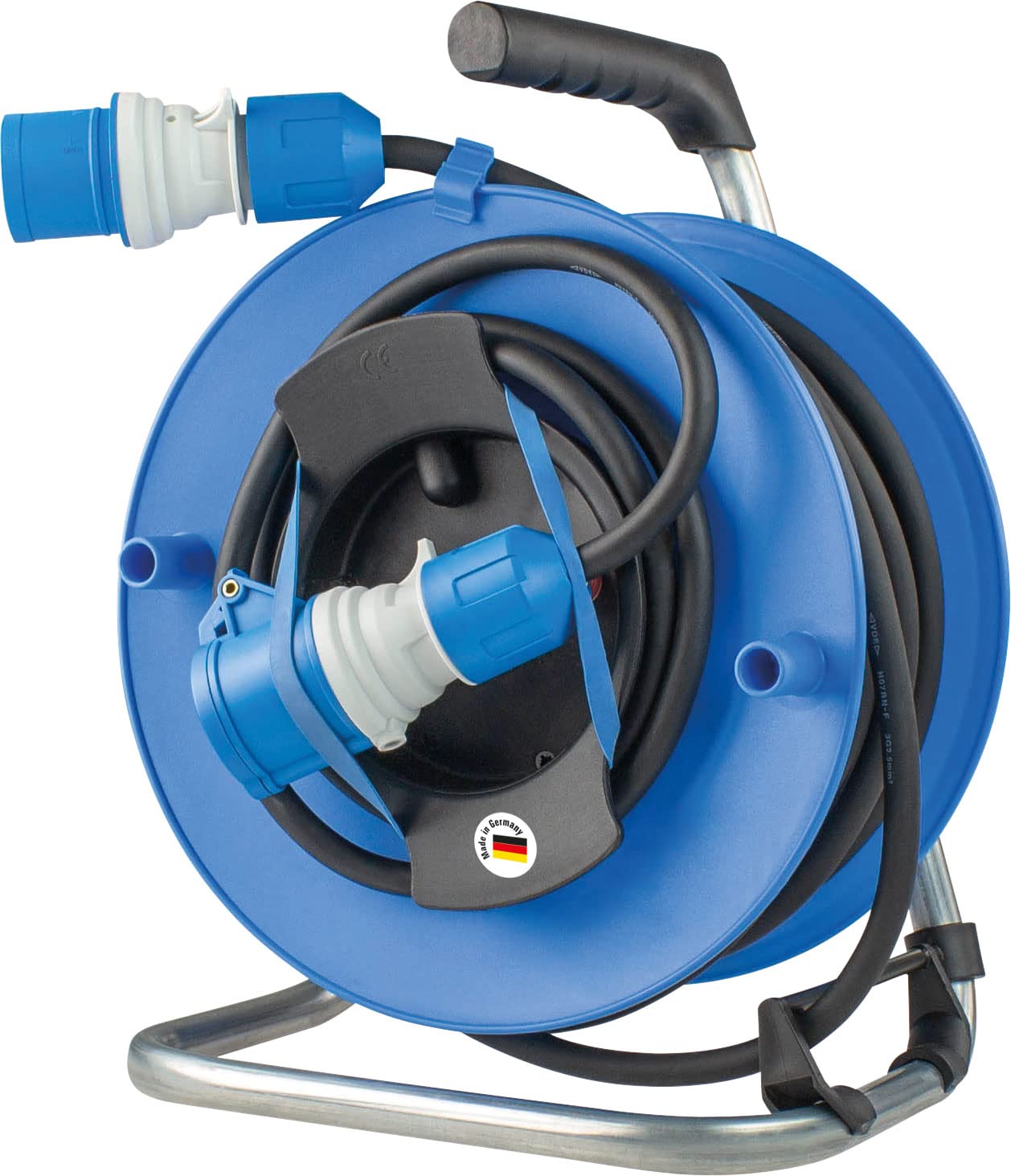 AS Schwabe 12270 25 m 230 V 16 A Lead Camping Cable Reel with Caravan Thermal Cut-Out - Black