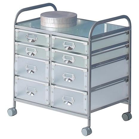 IDIMEX Rollcontainer Rollwagen ROLI, mit 8 transparenten Schubladen und Metallgestell