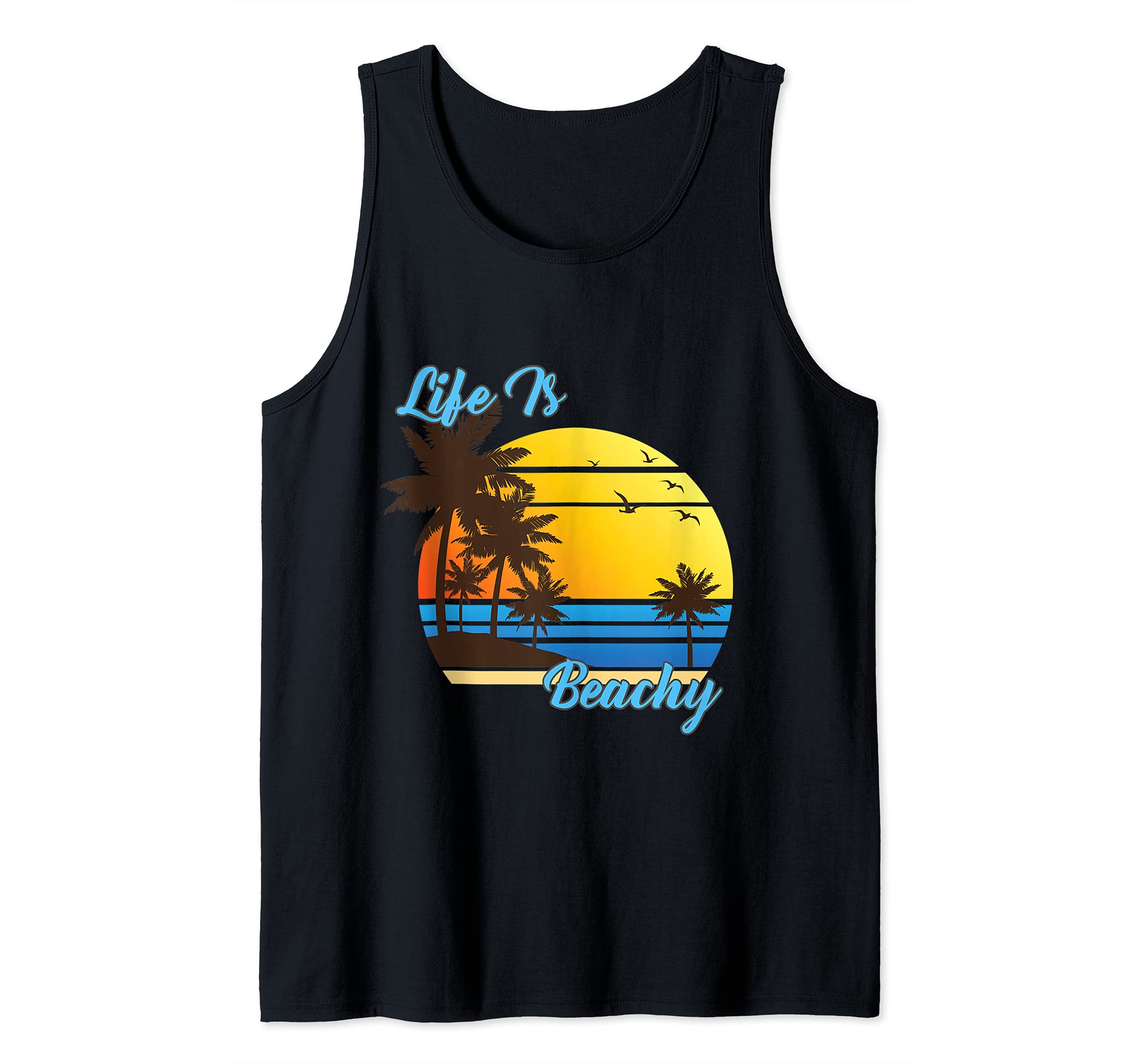 Life Is Beachy Palm Trees Beach Design Tank Top