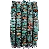 BEADIA Natural African Turquoise Spacer Beads Caps Loose Semi Gemstone for Beading Jewelry Making 6mmx3mm 38cm
