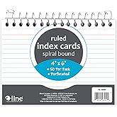 C-Line 4 x 6 Spiral Bound Index Card Notebook, Ruled, 50/PK (48909)
