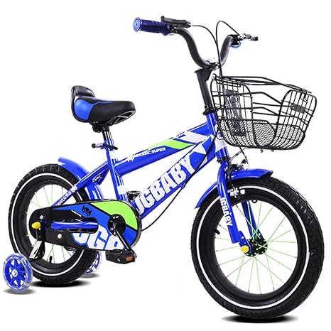 JCOCO Kinder Fahrrad 2-7 Jahre alt Kinderwagen Junge 12/14/16 Zoll Mountain Bike mit Flash-Trainingsräder