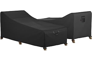 iBirdie Outdoor Lounge Chaise Chair Cover 76L x 26W x 28H inch Waterproof Patio Furniture Covers Lawn Pool Chair Cover 2 Pack Black