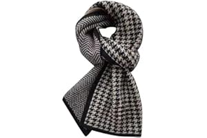 TUSOPORT Women's Winter Cashmere Plaid Scarf - Soft, Warm & Classic