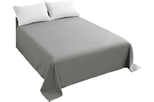 Sfoothome Gray Bedding Top Sheet - Flat Sheet for King Mattress - Softer Than Egyptian Cotton