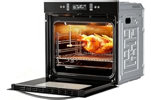 VIKIO HOME Single Wall Electric Oven 24 Inch, 2.83 cu. ft. Built-in Convection Wall Oven, Touch Control with 11 Cooking Functions, Safety Lock, 240V, 3220W Fast Preheat for Kitchen