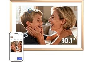 ARZOPA D10 Metal Digital Picture Frame 10.1" HD IPS Anti-Glare Touch Screen Load Photos & Videos Directly from Phone Ideal for Thoughtful Gifting Small and Exquisite - Champagne Gold