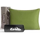 Ivellow Memory Foam Travel Pillow Compressible Camping Pillow for Sleeping Shredded Memory Foam Pillow Compact Firm Supportive Small Pillow for Adults Kids Outdoor Backpacking Hiking Essential Gear-S
