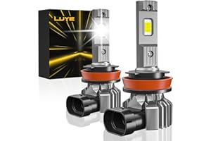 LUYE H11 LED Bulbs, H8 H9 H16 Fog Lights 1:1 Mini Size Plug and Play,12000LM 6500K Cool White 600% Brighter Halogen Replacement Fog Light LED Bulbs, Pack of 2