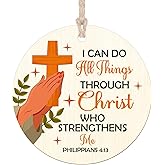 Christian Wooden Ornaments Bible Verse Religious Gifts for Women Christmas Birthday Inspirational Scripture Catholic Gift Christian Gifts for Women Faith