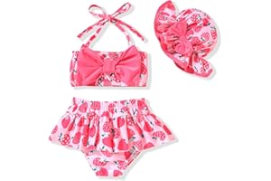 Aalizzwell Baby Girl 2-Piece Bikini Swimsuit with Hat