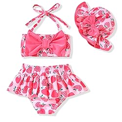 3 0-6 Months Infant Baby Girls Swimsuit Strawberry