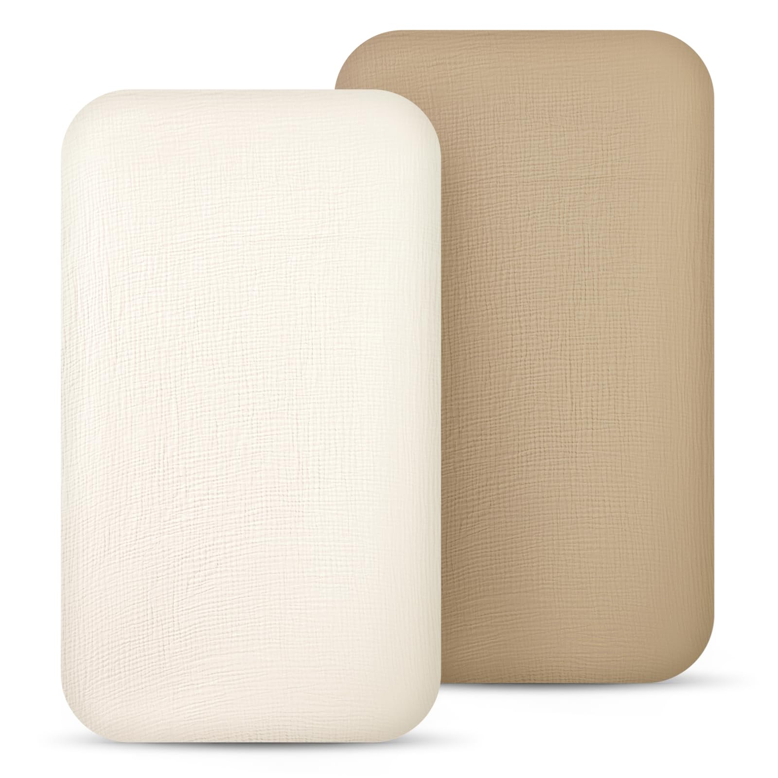 Photo 1 of lulumoon Muslin Bassinet Sheets for Baby: Soft Bedside Sleeper Bassinet Fitted Sheets for Boys and Girls