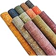 SorenCut 12pcs Colored Cork Fabric Sheets, Cork Faux Sheets for Handcrafts 8" x 12"(20cm x 30cm), Soft Cork Ribbon Fabric for Sewing Pouches, Coins,Purses, Wallets, Notebook, and Other DIY Crafts