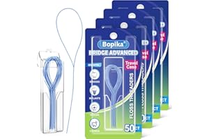 Bopika Floss Threaders Dental Floss for Braces, Bridges, and Implants 200 Count