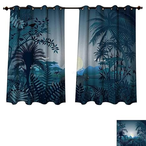 Amazon Com Anzhouqux Jungle Blackout Thermal Curtain Panel Night