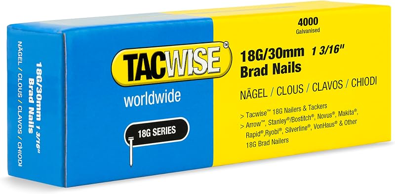 Tacwise 1711 Galvanised Brad Nails 18G 30mm Pack of 4000