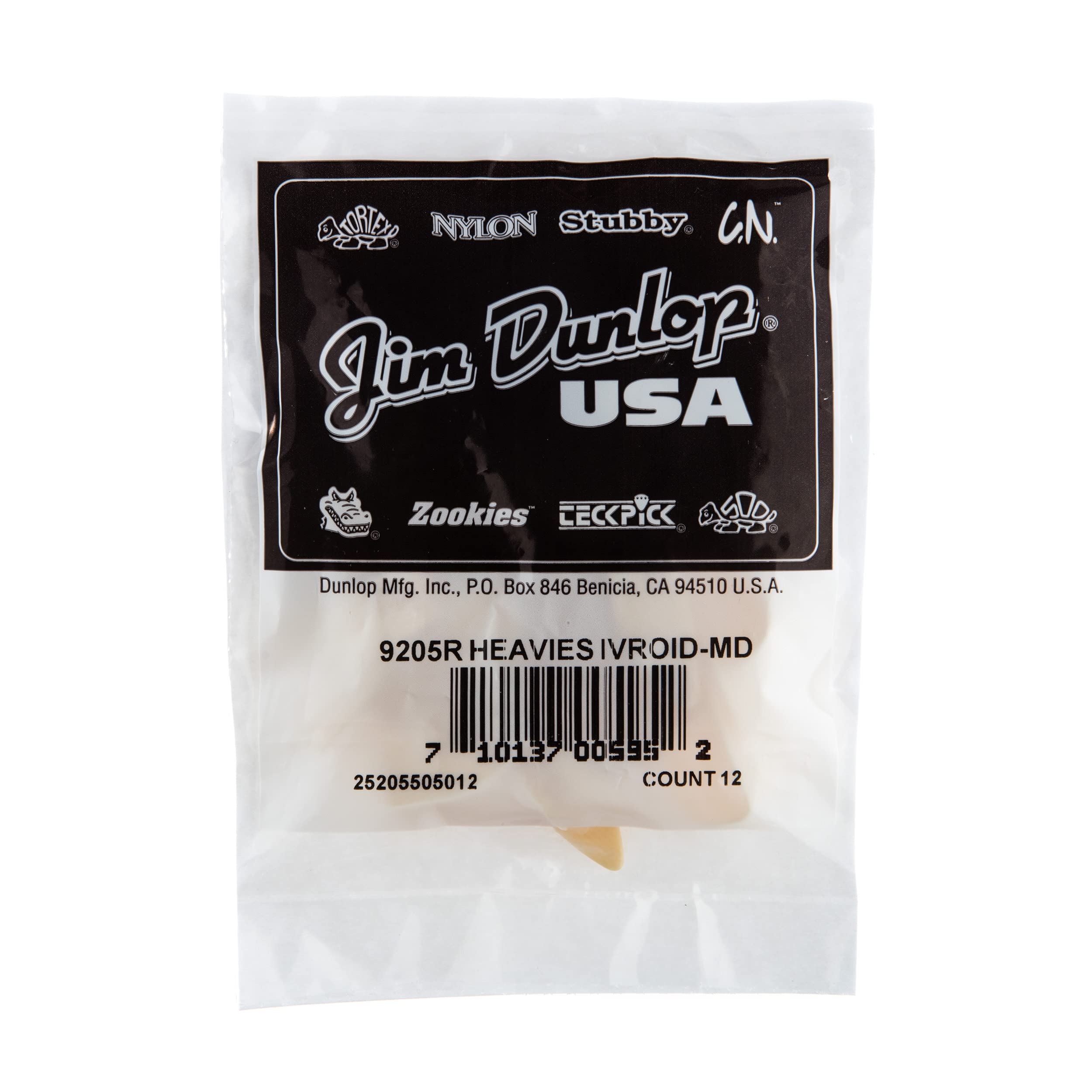 Dunlop 9205 Heavies Ivoroid Thumbpicks, Medium, 12/Bag