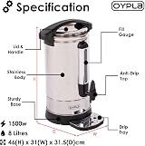 Oypla 8L Catering Hot Water Boiler Tea Urn Stainless Steel view 2