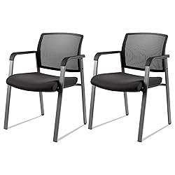 CLATINA Mesh Back Stacking Arm Chairs with
