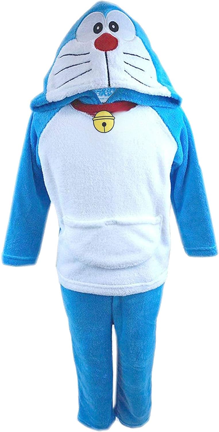 Amazon ドラえもん パジャマ ボアフリース 変身パジャマ 秋物 冬物 子供用 ハロウィン クリスマス Fo Urafreez Dora ブルー 1cm パジャマ 通販