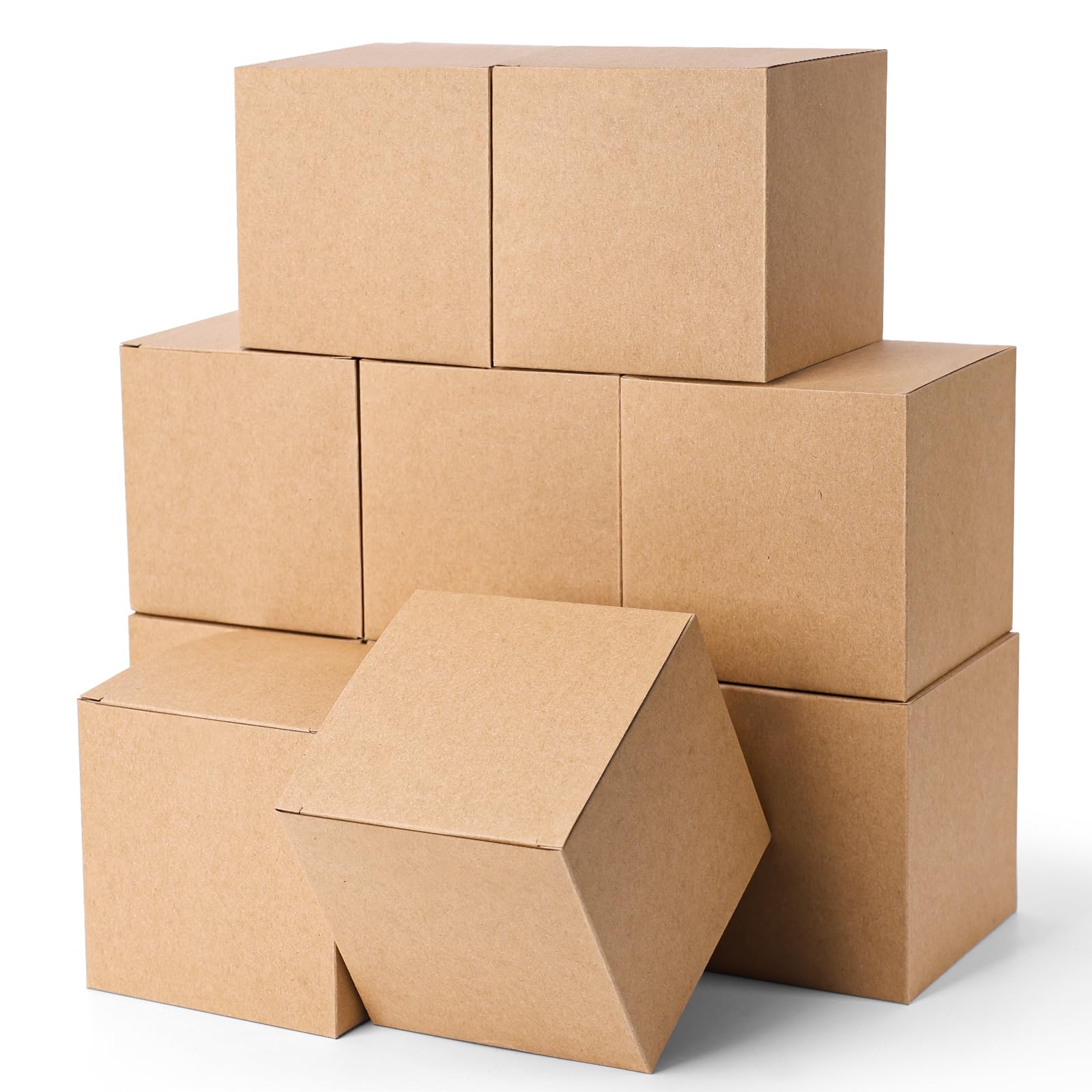 Photo 1 of JOHOUSE 50PCS Tiny Gift Boxes, 4 x 4 x 4 Inch Mini Gift Boxes Candy Treat Boxes Brown Cardboard Boxes Favor Boxes for Wedding Birthday Party