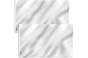 ANLEY Pack of 2 Fly Breeze 3x5 Foot Solid White Flag - Vivid Color and UV Fade Resistant - Canvas Header and Double Stitched 