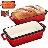 Tydanix 9x5 Enameled Cast Iron Loaf Pan with Lid – Bread Pan for Sourdough, Cake, Meatloaf, Even Heat, Nonstick, Easy to Clean, 2 Piece Set