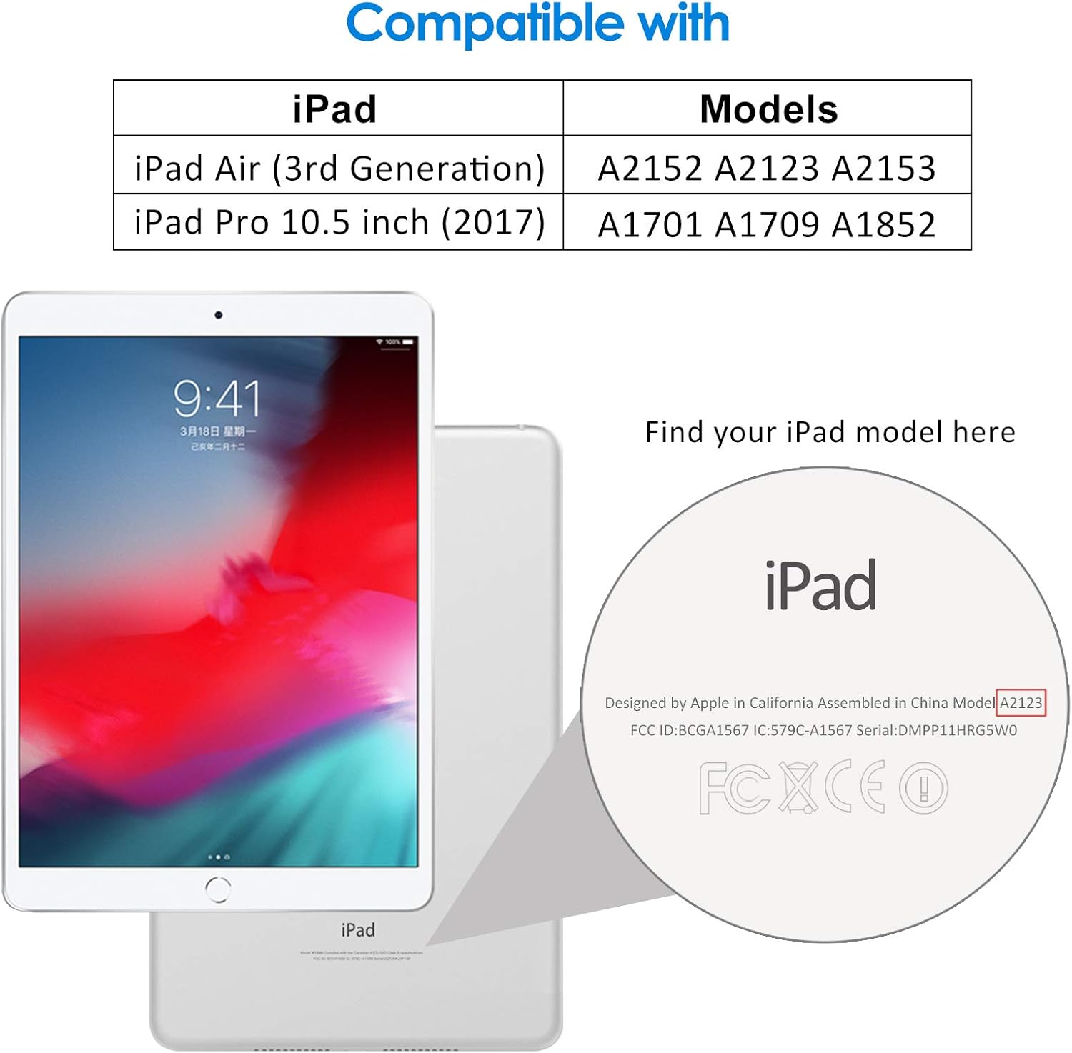 JETech Case for iPad Air 3 (2019 Model 3rd generation 10.5 Inch) and iPad Pro 10.5 (2017), Cover with Auto Wake/Sleep (Dark Grey) - Image 3