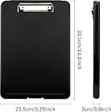Pechor A4 Clipboard with Storage Plastic Clip Board Waterproof Black view 2