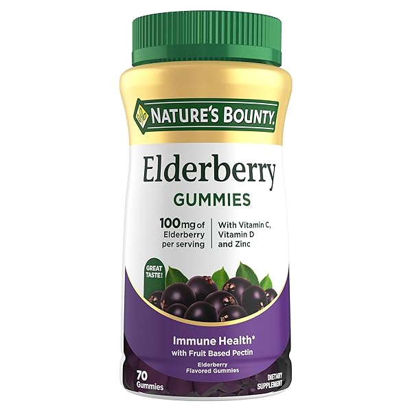 NATURE’S BOUNTY ELDERBERRY GUMMIES, DIETARY SUPPLEMENT, SUPPORTS IMMUNE...