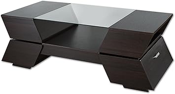 Amazon Com Iohomes Annika Modern Wooden Frame Glass Top Coffee