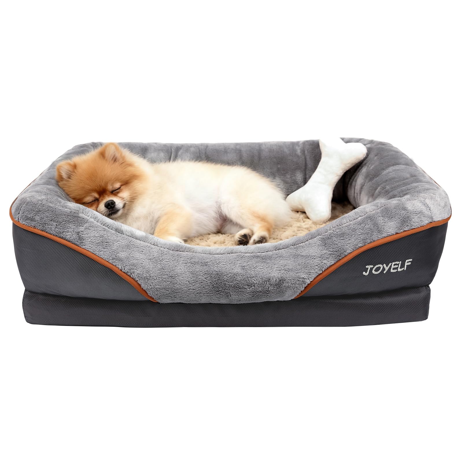 JOYELF Memory Foam Dog Bed Small Orthopedic Dog Bed & Sofa with Removable Washable Cover and Squeaker Toys as Gift